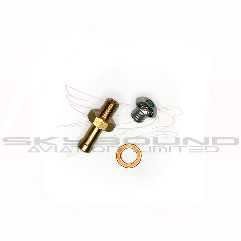 M024 - Brass junction, bolt 6 x 6 mm and copper washer